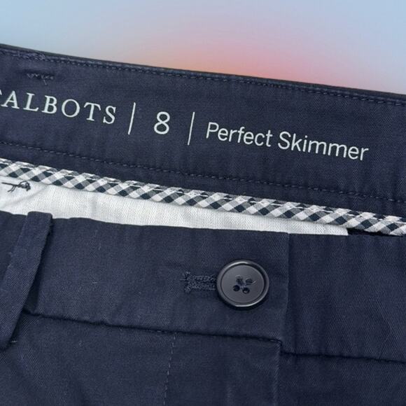 TALBOTS Women’s 8 Navy Blue PERFECT SKIMMER Pant - Picture 4 of 5